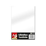 Ultraflex S Textilfolie für Plotter 61 Farben Din A4 Bogen 30x20cm Plotterfolie matt auf Stoffe Kleidung T-Shirt Folie Flexfolie DIY Zubehör (08 Weiß, 1 Bogen)