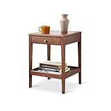 Beistelltisch Couchtisch-Eiche-Teetisch-Sofa-Beistelltisch Kleine Kaffee-Side-Tisch-Wohnzimmer-Schlafzimmer-Eck-Tee-Set-Quadratisches Lagerregal (mit Schublade) Beistelltisch/Couchtisch/Tisch/