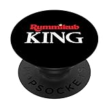 Rummikub King Logo mit Krone Edle weiße Tinte PopSockets mit austauschbarem PopGrip