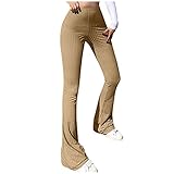 Juokeiat Damen Schlaghose Sexy Hoher Taille Yogahosen Elegant Slim Fit Schlupfhose Einfarbig Elastisch Fitnesshose Streifen Lange Hose Skinny Trainingshose Female Weich Bequem Sp