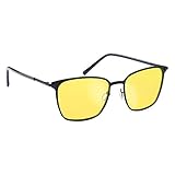 Occffy Herren und Damen HD Nachtfahrbrille für Autofahren Anti Glanz Polarisiert nachtsichtbrillen Gewidmet Nachtbrille OC0864 (Schwarzer Mattrahmen mit gelber Linse)