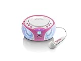 Lenco SCD-650 - Kinder CD-Player - CD-Radio - Karaoke Player - Stereoanlage - Boombox - CD/MP3 und USB Player - 2 x 2 W RMS-Leistung - Sing-A-Long Funktion - Mikrofon - R