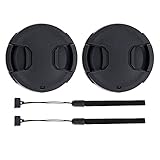 PROfezzion 2 Stück 77 mm Objektivdeckel mit Kappenhalter für Canon EOS 6D 6DM2 5D Mark IV mit EF 24-105 mm oder 24-70 mm f4L Kit-Objektiv für Nikon D750 D780 mit AF-S 24-120 mm f4G Kit-Objek