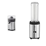 WMF Stelio Saftpresse elektrisch, Zitruspresse, Orangenpresse, 85 Watt, 2 Presskegel & Kult X Mix & Go Mini Smoothie Maker, Standmixer, Blender elektrisch, Shake Mixer 300 W