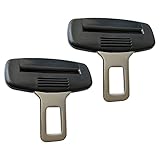 Anti Gurtwarner, Gurtalarm Stopper, Gurtzunge für Gurtschloss aus Metall, Kunststoff Griff, in grau (2er Pack) (Schwarz)