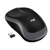 Logitech M185 Kabellose Maus, 2.4 GHz Verbindung via Nano-USB-Empfänger, 1000 DPI Optischer Sensor, 12-Monate Akkulaufzeit, Für Links- und Rechtshänder, PC/Mac - Grau, Englische Verpackung