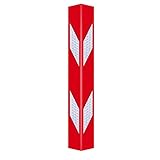 Eckenschützer Reflektierender Gummischutz Garage Wandschutz PVC Eckschutz, Wandkantenschutz Schützen Ihr Auto, Rot Und Weiße Reflektierende Streifen PVC-stoßfänger-Protektoren(Size:60CM)