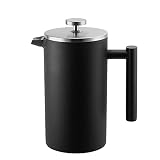 Under Bed Storage Kleine französische Presse Kaffeetöpfe Maker Pots Matt schwarz 304 Edelstahl Doppelschicht Französisch Drucktopf Haushalt Hand Kaffee Pot Manuelle M