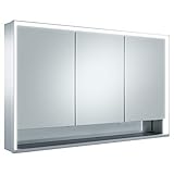 Keuco Spiegel-Schrank mit Variabler LED-Beleuchtung, Badezimmer-Spiegelschrank, mit Aluminium-Korpus, mit 3 Türen, 120x73,5x16,5 cm Royal L