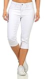 VERO MODA Damen Capri Jeans Shorts Hot Seven 10193077 Bright White XL