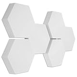 platino24 Schallabsorber 3D-Set Hexagon aus Basotect G+, 6 Elemente 4x je 300x70mm + 2x 300x50mm, Wandpaneele zur Schalldämmung