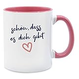 Statement Tasse mit Spruch - Schön, dass es dich gibt - Unisize - Rosa - Tasse - Q9061 - Kaffeetasse und Teetasse 325