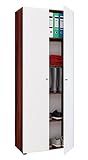 PKline Mehrzweckschrank Kleiderschrank Hochschrank Garderobe Flur Schrank Nussb