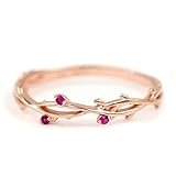 Aotiwe Baumrebe Ring, Modeschmuck Damen mit Kubisch Zirkonia Kupfer Ringe für Frauen Mädchen Geburtstagsgeschenk Rosa Gold Größe 52