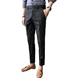 Yikesnt Herren Business Anzughose Frühling und Herbst Einfacher Stil Mode Allgleiches Gestreifte Gerade Hose Mit Taschen 31