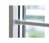 BEAUTEX Klemmstange für Fenster Gardine Länge wählbar bis 120 cm, ausdrehbar mit Saugknopf (Weiß 80-120 cm)