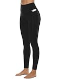 JOYSPELS Sporthose Damen, Sport Leggings Damen Sportleggins Lang Laufhose, Schwarz, M