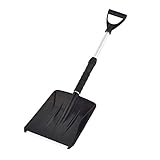 Applyvt Schneeschaufel/Eisschaber/Schneeschieber, Aluminium Schneeschieber Mit D-Griff Teleskopgriff, (einstellbare Länge: 68,5-85,5 cm) Schwarz, R