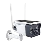 LIQIANG Überwachungskamera Aussen Akku Argus Eco + Solarpanel, Kabellose 1080p WLAN Ip Kamera Outdoor, Sd Kartenslot, Pir Bewegungsmelder, 2,4ghz WiFi, Ir Nachtsicht, Z