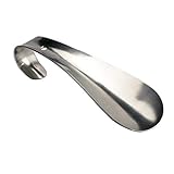 Kissherely Edelstahl-Schuhlöffel mit Schlaufengriff Professioneller Metall-Schuhlöffel mit hängendem Lochlöffel Schuhlöffel-S