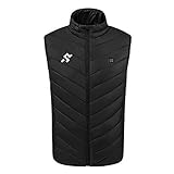 RKaixuni Unisex Beheizte Jacken Daunenweste Winterjacke Herren Damen Ärmellos Stehkragen Zip Elektrische Heizjacke Wasserdicht Winddicht 3 in 1Beheizbare Outdoor Jacke für Damen Herren L-4XL