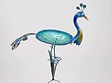 Formano Gartenstecker Dekofigur Vogeltränke Pfau Hahn Vogel Beet Stecker H. 86cm Metall + G
