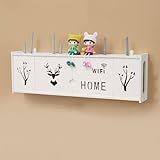 ZLJIA Router Aufbewahrung Box Multifunktionales WLAN Router Stand Wandregal Weiß Schweberegal,WiFi15x3.3x8