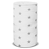 E4M® Nestchen für Neugeborene, Babybett, 3 Seiten, Größe 210 x 30 cm, doppelte Füllung, hypoallergen, Baumwolle, zertifiziert nach Oeko-Tex®, hergestellt in der EU (White Stars)