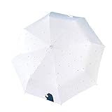 Clenp Mini Regenschirm, Automatischer Öffnen Dreifach Faltender Bärenschirm Anti UV Winddichter Sonnenschirm Sonnenschirm Weiß