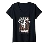 Damen Fußball mit US-Flagge T-Shirt mit V