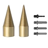 Angoily Bohrkegel Holzspalter 42Mm mit 4 Adapter Kegelspalter Brennholzbohrer Kompatibel mit Bohrmaschine Akkuschrauber UVM