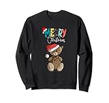 Süßer Teddybär mit Weihnachtsmütze Frohe Weihnachten Sw