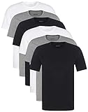 HUGO BOSS Herren T-Shirts Business Shirts Crew Neck 50325388 6er Pack, Farbe:Mehrfarbig;Größe:M;Artikel:-999 black/grey/w