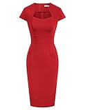 GRACE KARIN 50s Retro Vintage Kleid Damen Pencil Kleid Kurzarm keid Partykleid 2XL CL8947-2