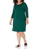 Amazon Essentials Plus Size 3/4 Sleeve Boatneck Dress Kleid, Jadegrün, XL Größ