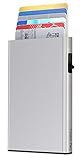 TRU VIRTU® Kartenetui Click & Slide Silver Arrow I Kreditkartenetui I Kartenetui-RFID-NFC-Schutz I Kartenetui aus Aluminium I Kartenaufbewahrung I Slim W