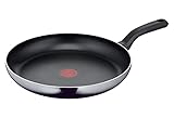 Tefal D52608 Resist Bratpfanne 32 cm | sichere Titanium Antihaftversiegelung | Thermo-Signal Temperaturindikator | leichte Reinigung | Flame Protect-Technologie | Schw