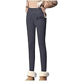 TUDUZ Winter Warme Leggings, Damen Dicke Samt Gefüttert Thermische Dehnbare Leggings, Hohe Taille Stretch Hose Trousers Pants(Q2,M)