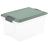 Rotho Compact Aufbewahrungsbox Deckel, Kunststoff (PP) BPA-frei, türkis/transparent, A5/4.5l, 4,5l (27 x 18,5 x 15 cm)