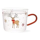 Creely Nordische Rum Runde Weihnachts Wasser Becher mit Geschenk Box Weihnachtsbaum Wiederverwendbare Tee Kaffee Tasse Deckel Shot Whisky Wein GläSer B