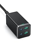 USB C Ladegerät iSmart 65W GaN 4 Port Desktop USB Ladestation mit 65W USB C Ausgang, USB C Netzteil für MacBook Pro/Air Dell XPS 13 iP-ad Pro iPhone 13/12/11 Mini Pro Max X/XR/XS Max Switch Galaxy