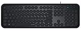 Speedlink CIRCLE Retro Keyboard - Tastatur im Schreibmaschinen-Stil - 11 multifunktionale Tasten, schw