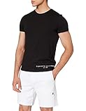 Tommy Hilfiger Herren Hilfiger Logo Tee T-Shirt, Schwarz, L
