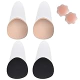 MELLIEX 2 Stück Klebe BH, Trägerloser Push Up Unsichtbarer BH Selbstklebend Silikon Rückenfreier Nipple Covers für Abendkleider, Brautk