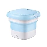 SCXY Home Mini Waschmaschine Kleine Halbautomatische Sterilisation Waschmaschine Falten Waschmaschine Tragbare Unterwäsche Socken Desktop Waschmaschine (Farbe: Blau, Größe: 29x29x24cm)