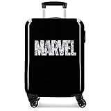 Power Marvel Koffer, schwarz, 38 x 55 x 20 cm, starr, ABS, seitlicher Zahlenkombinationsverschluss, 34 l, 2 kg, 4 Doppelrollen, Handgepäck