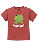 Comedy Shirts - Clipart Frosch - Wunschname - Baby T-Shirt - Rot/Weiss Gr. 80/86