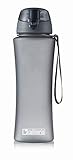 culinario Trinkflasche Ice Loop aus Kunststoff, 700 ml, in grau, mit Silikon-Dichtungsring, Schraubverschluss, Hängeschlaufe, geschmack