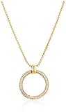 ESPRIT Glamour Damen-Kette mit Anhänger ES-PERIBESS GOLD teilvergoldet Zirkonia transparent 42 cm - ESNL03009B420
