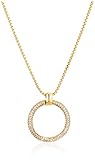 ESPRIT Glamour Damen-Kette mit Anhänger ES-PERIBESS GOLD teilvergoldet Zirkonia transparent 42 cm - ESNL03009B420